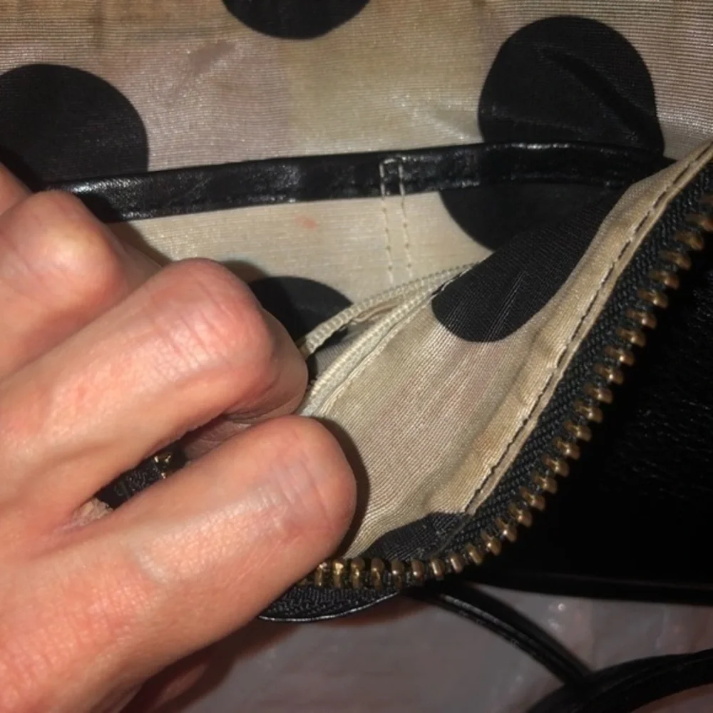 Kate spade black leather messenger bag